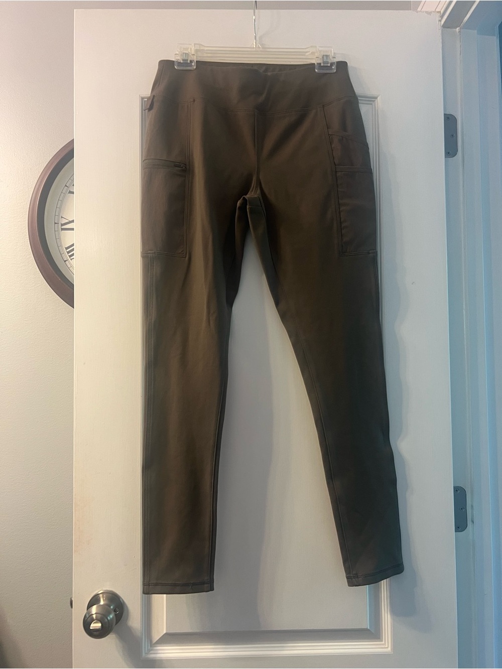 Carhartt force fitted mid weight greenish gray leggings with pockets size S